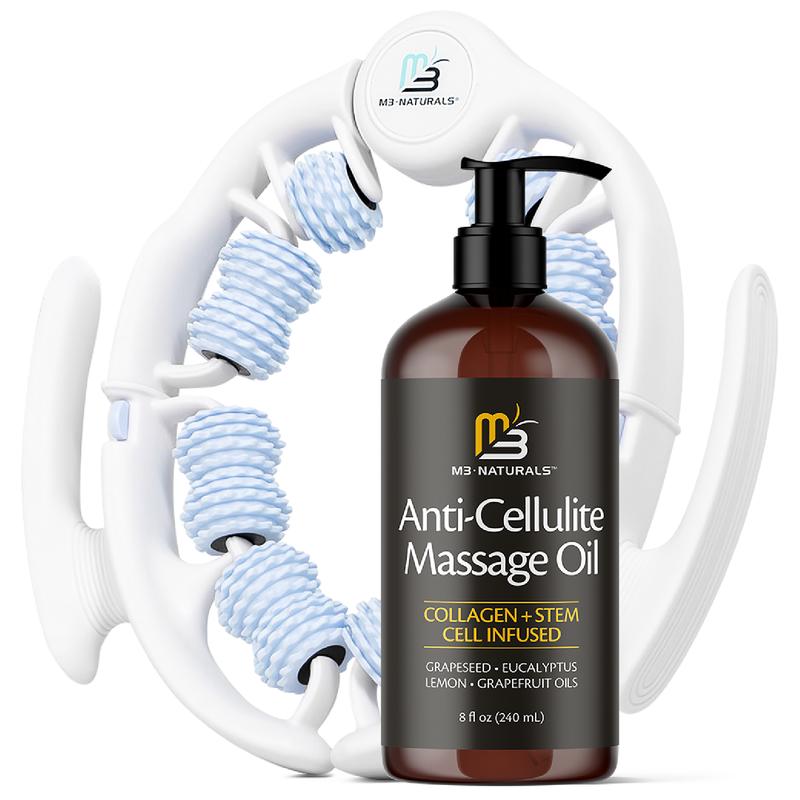 Anti Cellulite Oil and Lymphatic Drainage Massager Kit