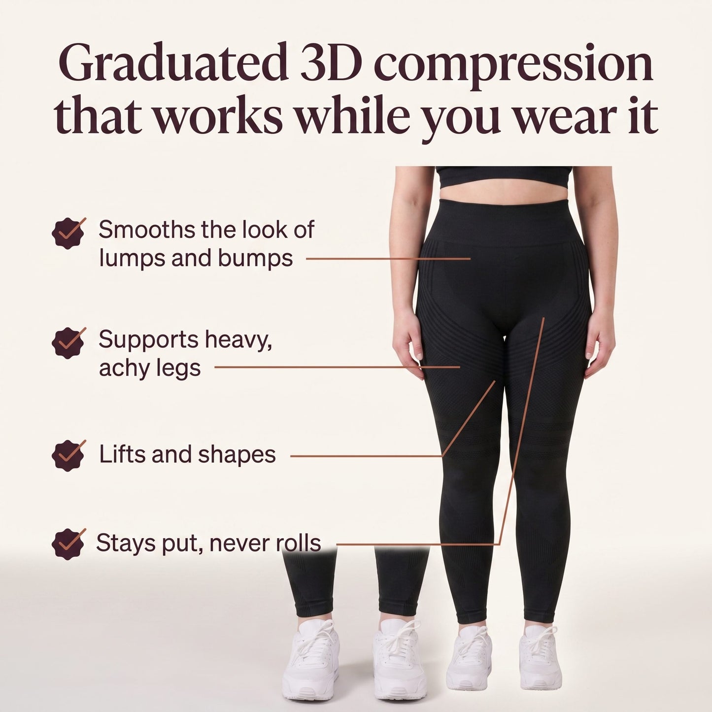 Graduated 3D compression that works while you wear it