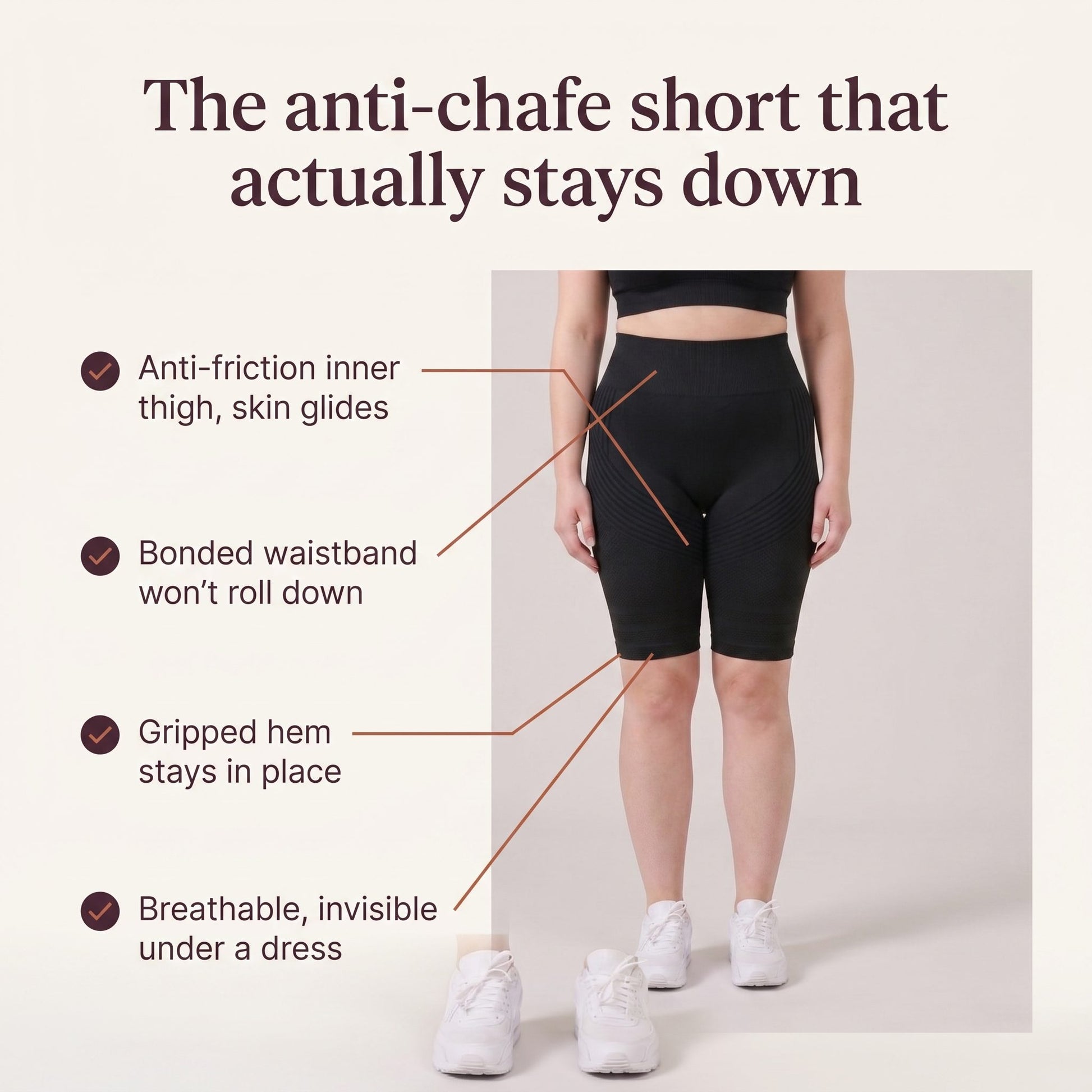 The anti-chafe short that actually stays down
