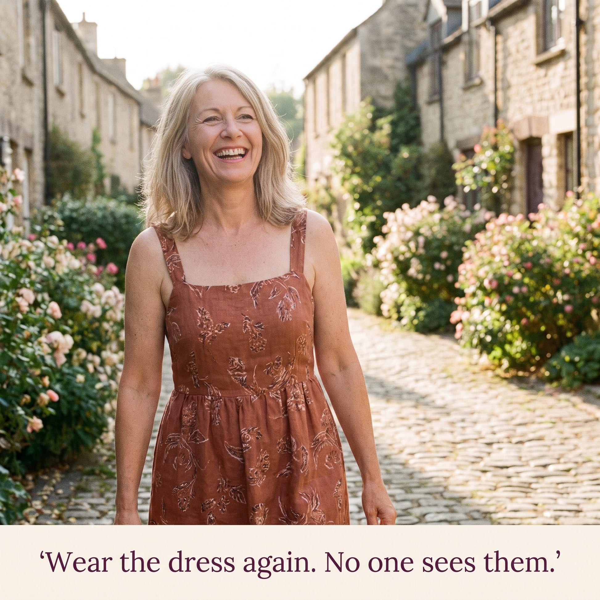 Wear the dress again, no one sees them