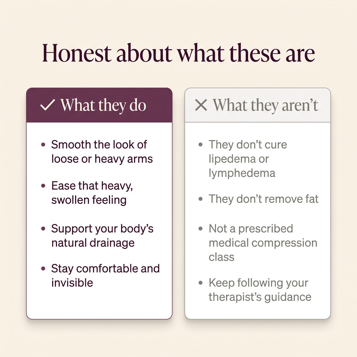 Honest about what these are, what they do and don't
