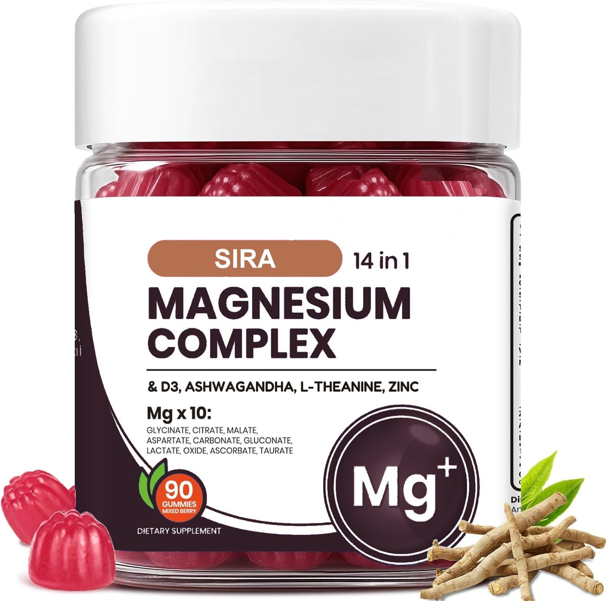 Sira Magnesium Complex gummies, 90 count jar